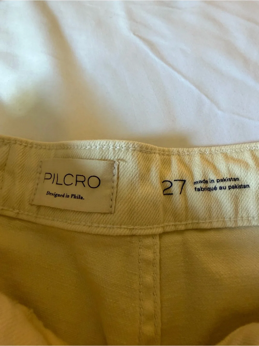 Pilcro Wide Leg Jeans in Light Cream